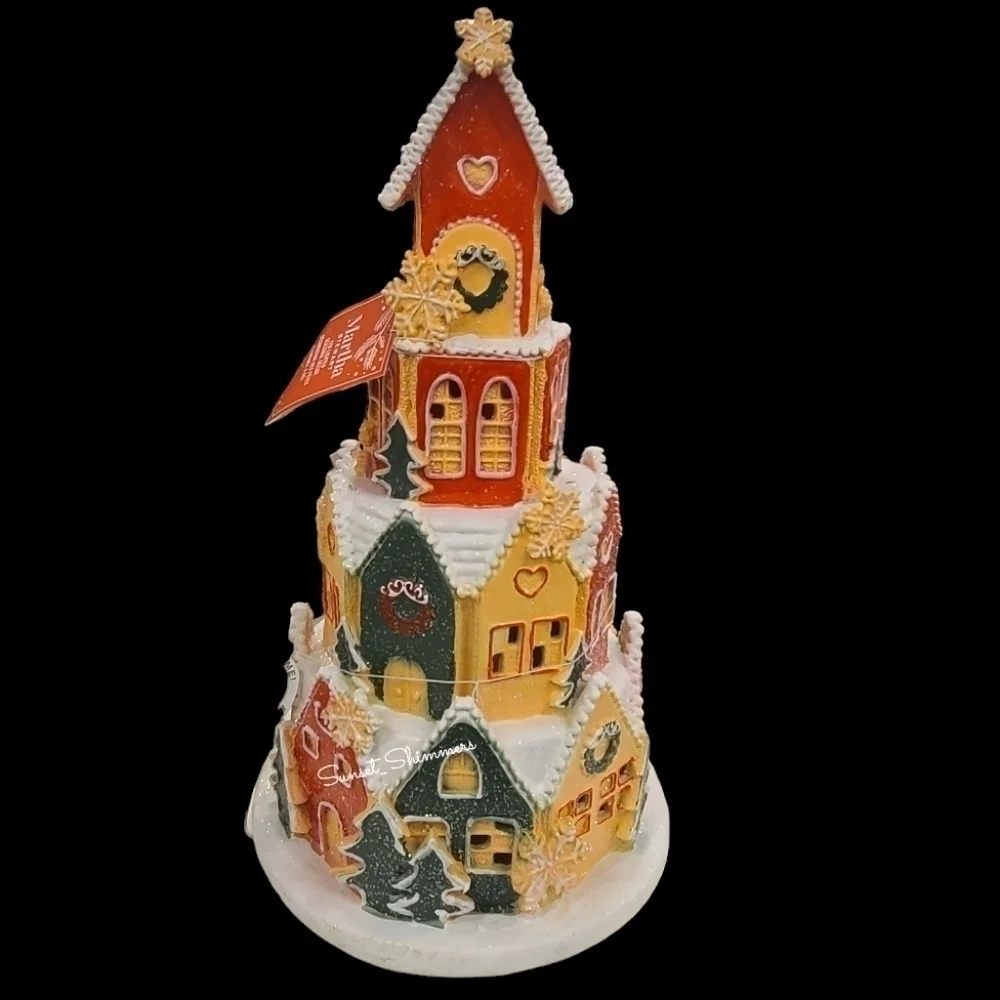HTF Large Light Up Martha Stewart Gingerbread House 4 Tier Castle Village 16